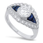 Diamond and Sapphire Engagement Semi-Mount