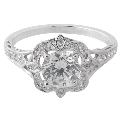 Vintage Inspired Round Engagement Semi-Mount