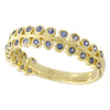 Bezel Set Round Cut Sapphire Band Halfway Around