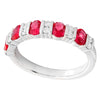 Oval Ruby and Diamond Channel Set Band