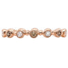 Bezel Set Round Cognac and White Diamonds