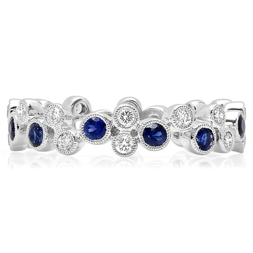 Diamond and Sapphire Bezel Set Band