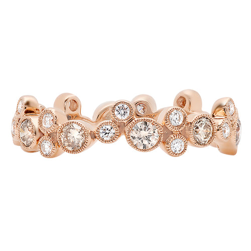 Rose Gold Diamond Cognac Bubble Band