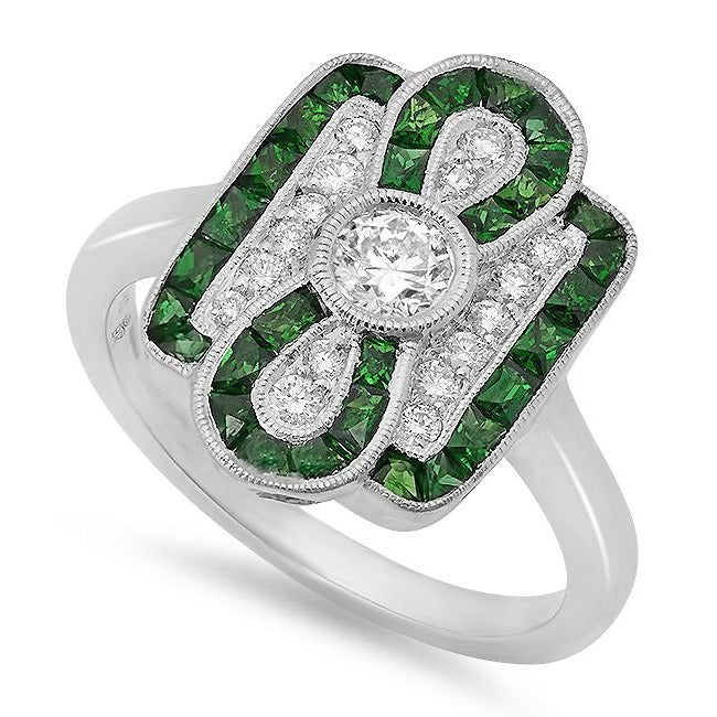 Infinity Tsavorite and Diamond Mount