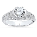 Vintage Inspired Bezel Set Diamond Engagement Semi-Mount