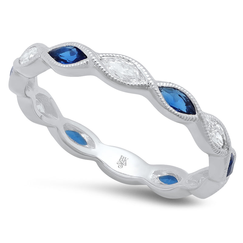 Marquise Diamond and Sapphire Eternity Band