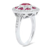 Oval Cut Ruby Center Sundial Diamond Mount