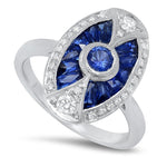 French Cut Sapphire and Diamond Fashion Mount