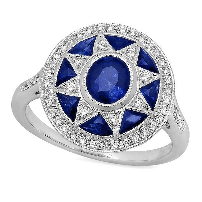 Oval Cut Sapphire and Diamond Mount