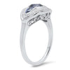 Round Sapphire Center and Diamond Fashion Ring