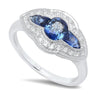 Round Sapphire Center and Diamond Fashion Ring