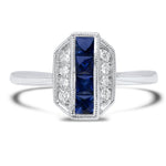 Channel Set Sapphire and Diamond Ring