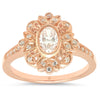 Bezel Set Diamond Rose Gold Vintage Semi-Mount