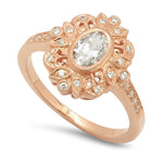 Bezel Set Diamond Rose Gold Vintage Semi-Mount