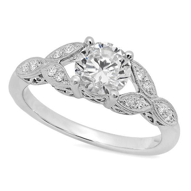 Round Diamond Cut Out Engagement Semi-Mount