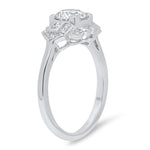 Vintage Inspired Baguette Diamond Engagement Semi-Mount