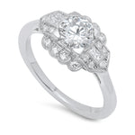 Vintage Inspired Baguette Diamond Engagement Semi-Mount