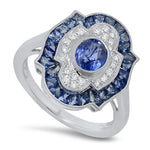 Oval Sapphire and Diamond Mount