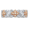 Two-Tone Flower and Diamond Shape Band