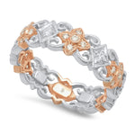 Two-Tone Flower and Diamond Shape Band