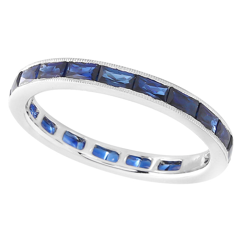 Channel Set Blue Sapphire Eternity Band