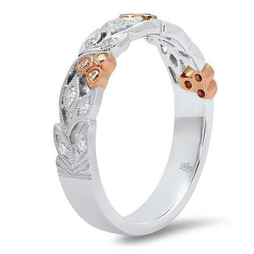 Diamond Floral Band with Rose Gold Berries