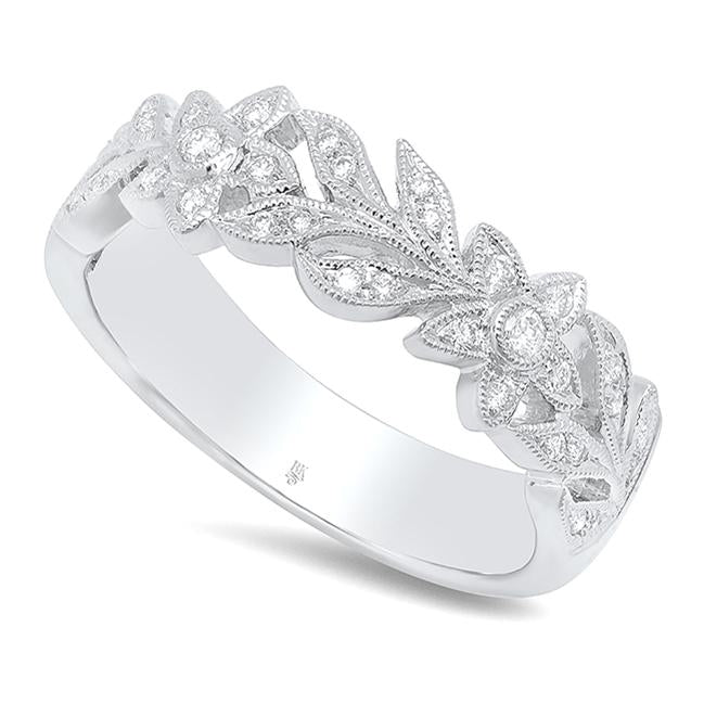 Diamond Floral Band Halfway Around