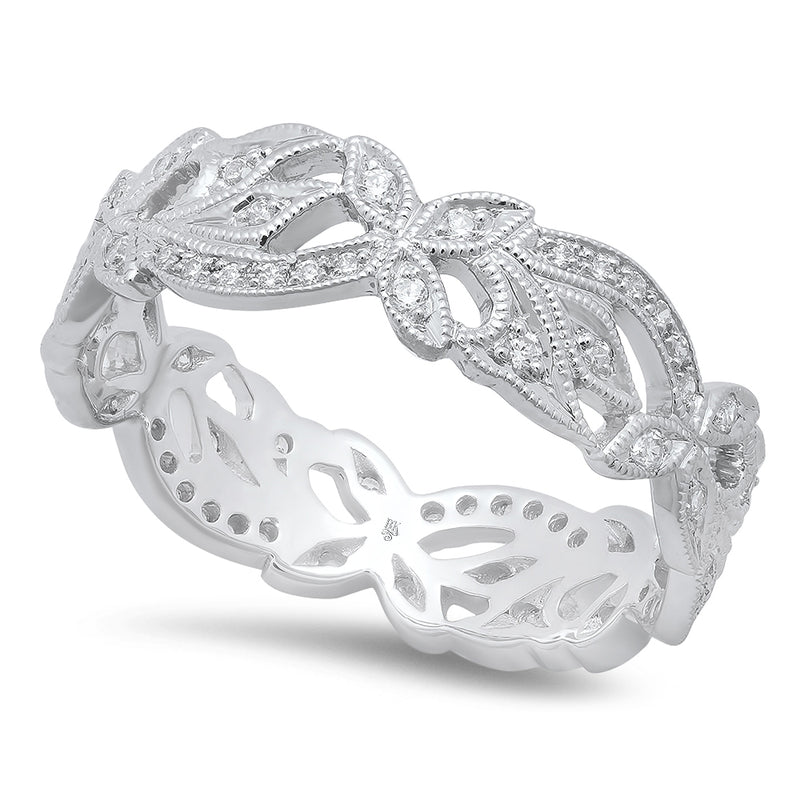 Diamond Floral Eternity Band