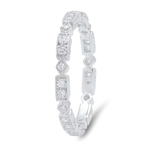 Milgrain Engraved Diamond Eternity Band