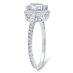 Round Diamonds Halo Engagement Semi-Mount