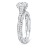 Round Diamonds Engagement Ring Semi-Mount with Matching Band