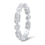 Round and Princess Cut Diamond Eternity Band