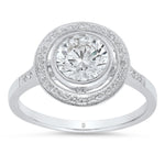 6.5mm Round Diamond Halo Engagement Semi-Mount