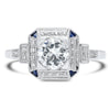 Trillion Cut Sapphire and Diamond Engagement Semi-Mount