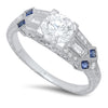 Vintage Inspired Sapphire and Diamond Engagement Semi-Mount