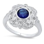 Vintage Inspired Round Sapphire Fashion Mount