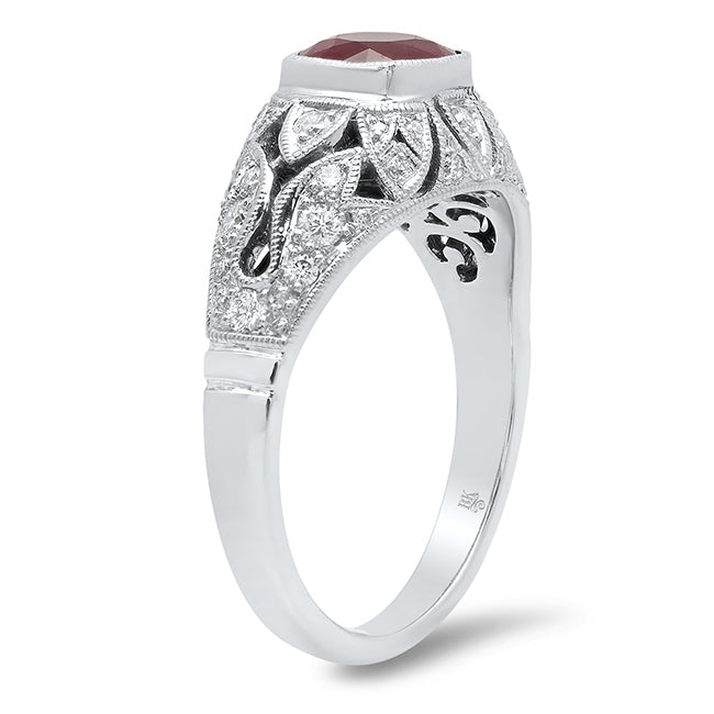 Diamond Floral Ruby Fashion Mount