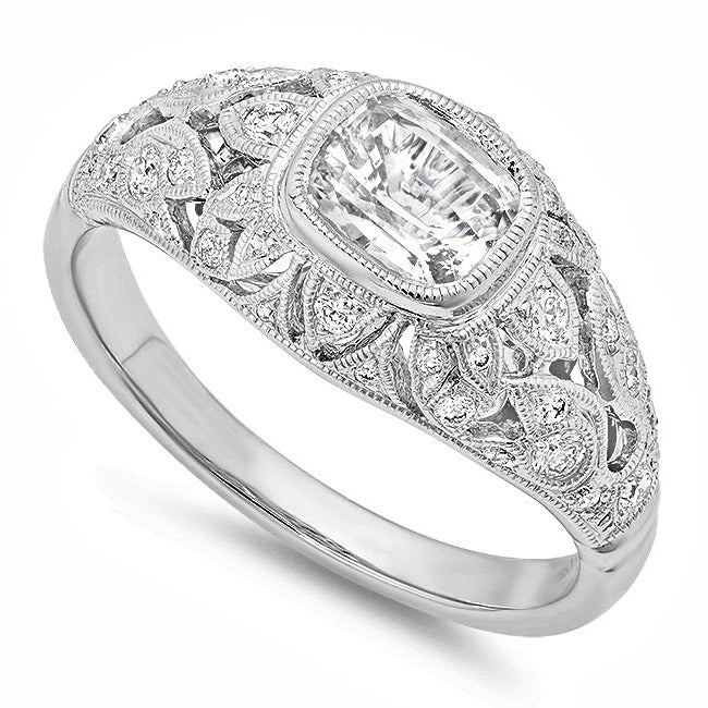 Diamond Floral Engagement Semi-Mount