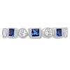 Princess Cut Sapphire and Round Diamond Eternity Band