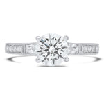 Diamond Baguette Shoulders Engagement Semi-Mount