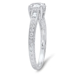 Diamond Baguette Shoulders Engagement Semi-Mount