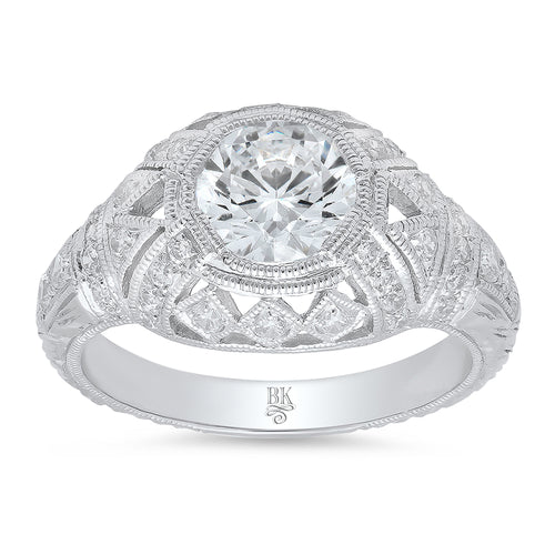 Art Deco Diamond Engagement Semi-Mount
