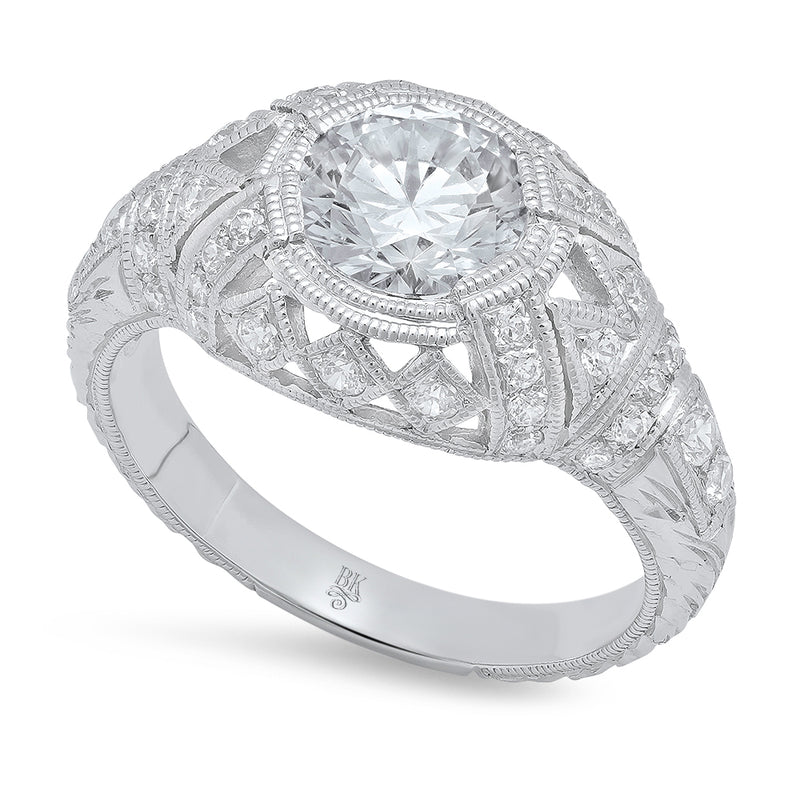 Art Deco Diamond Engagement Semi-Mount