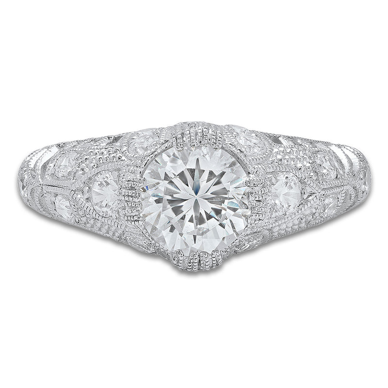 Vintage Inspired Diamond Engagement Semi-Mount