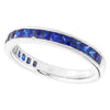 Channel Set French Cut Sapphire Band Halfway Around