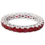 Princess Cut Ruby and Diamond Eternity Band