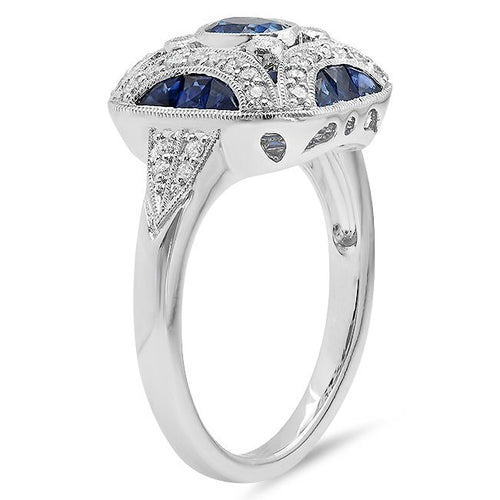 Oval Cut Sapphire Center Fashion Ring