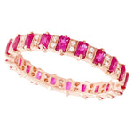 Baguette Cut Ruby and Diamond Eternity Band