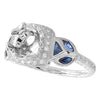 Sapphire and Diamond Floral Engagement Semi-Mount