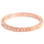 Solid Rose Gold Engraved Band